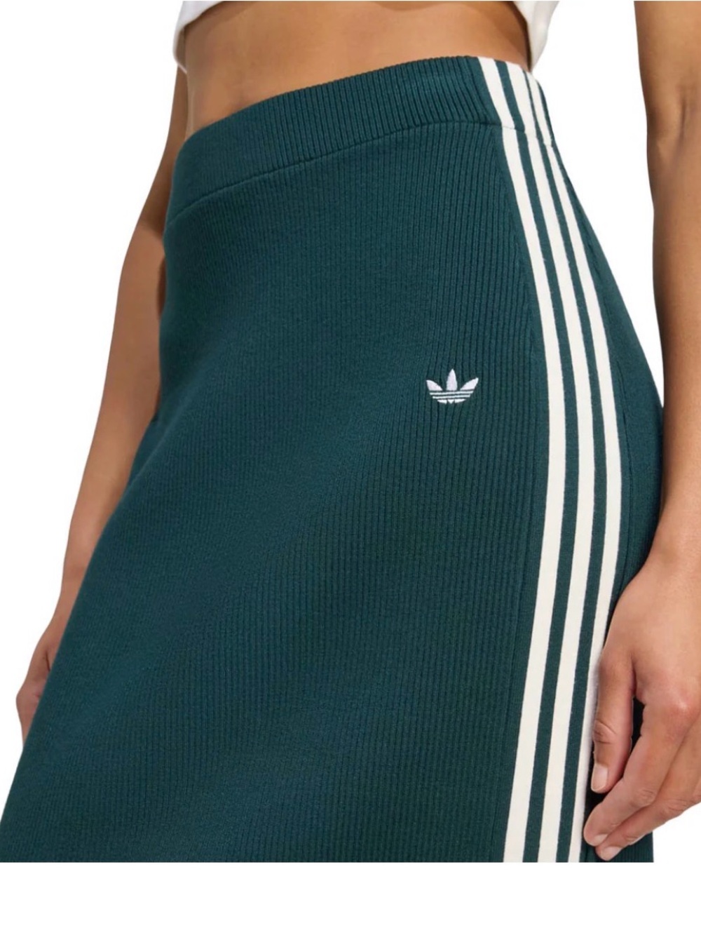 Adidas Forest Green Ribbed Midi Skirt -NWT- Sz - XXS